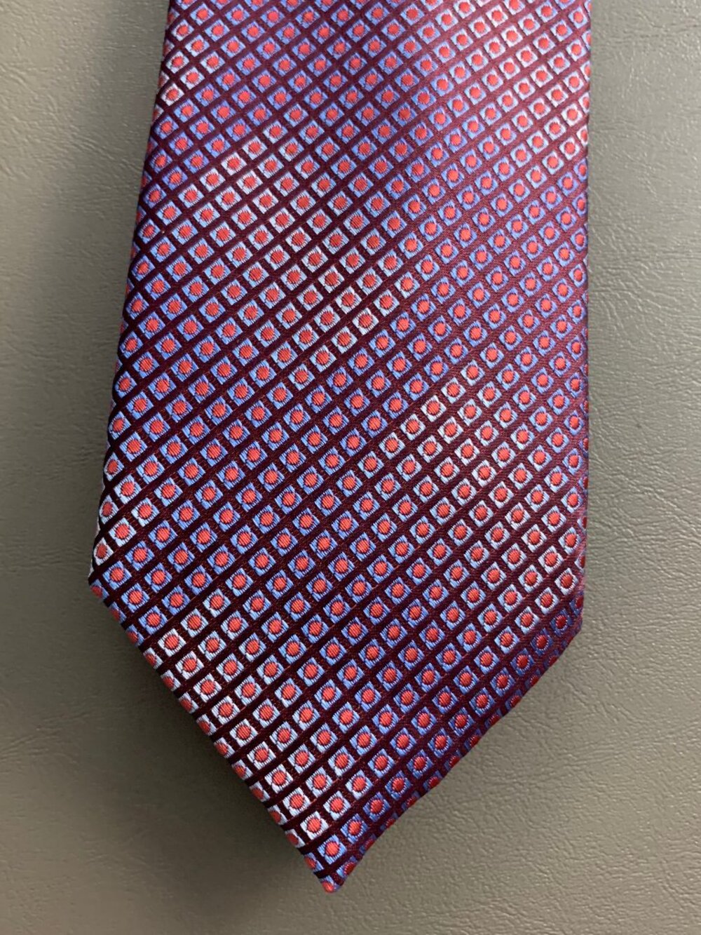 Perry Ellis Men's Classic 3'' 100% Polyester Neck Tie, Sienna Barbet Geometric